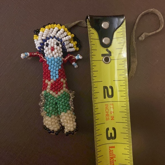Vintage Zuni handmade bead Chief mini doll keychain pendant collector piece - Picture 10 of 14